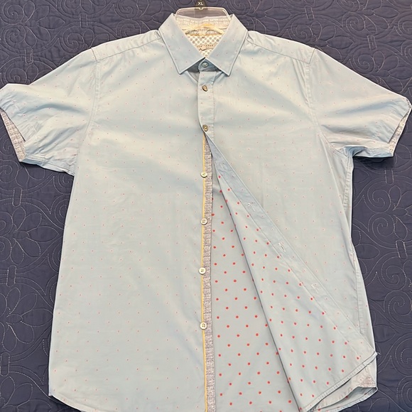 Ted Baker Leeo Chambray Slim Fit Sport Shirt Top - Picture 5 of 8